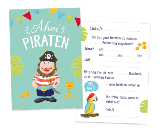 Bild von Kindergeburtstag Einladungen Pirat