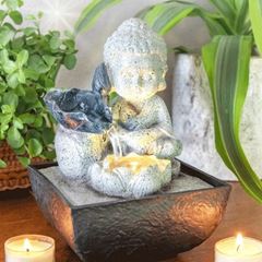 Immagine di Kleiner Buddha-Zimmerbrunnen mit Beleuchtung, H ca. 21,5 cm