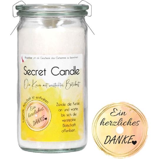 Bild von Secret-Candle Ein herzliches Danke, French Vanilla 13.5 cm