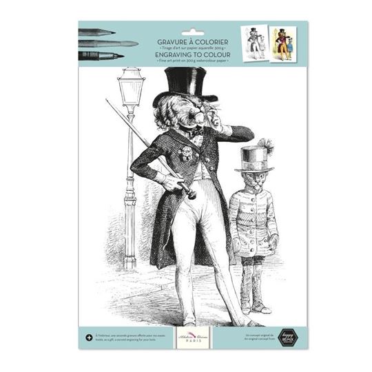Image sur Dandy de Paris Gravur zum Ausmalen