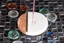 Image sur Designhalter aus Marmor, Holz und Messing