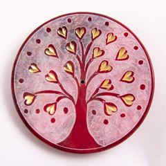 Image de Lebensbaum Herzchen, rot - Räucherstäbchenhalter aus Speckstein