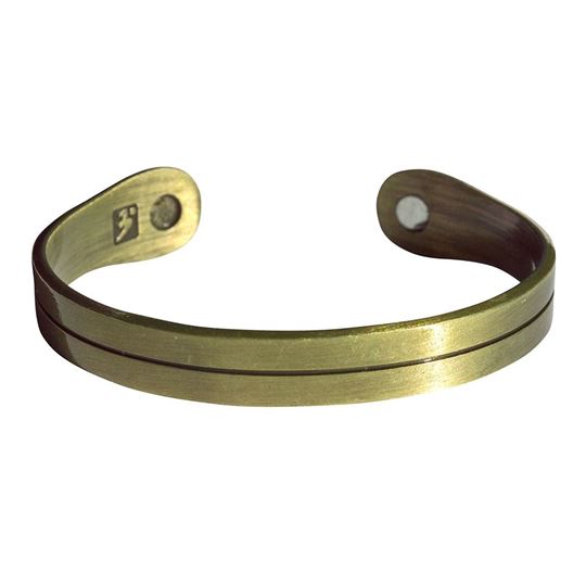 Immagine di Magnet-Armband Line 1cm Zink-Legierung antik-messingfarben, Ø6x5cm