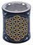 Image de Räuchergefäss Blume des Lebens gold, Black Stone Ø9cm (Ø7,5cm innen) x10cm mit S