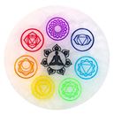 Picture of Selenit-Energiescheibe mit Chakrasymbolik bunt Ø10cm