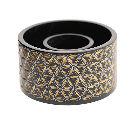 Bild von Smudge Bowl, Blume des Lebens klein Speckstein, handgeschnitzt