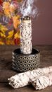 Bild von Smudge Bowl, Blume des Lebens gross Speckstein, handgeschnitzt