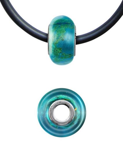 Picture of LichtWesen Bead in türkis-gold - Jahresbead 2021