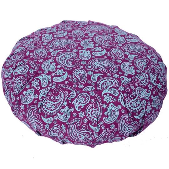 Image sur Meditationskissen PAISLEY-ZAFU, lila Ø 30 x 15 cm