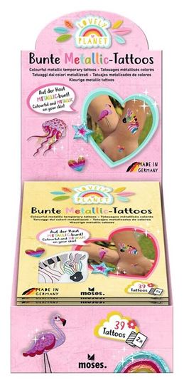 Image sur Lovely Planet Bunte Metallic-Tattoos, VE-12