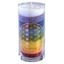 Immagine di Stearin-Palmwachskerze Blume des Lebens Rainbow 14 cm, Stearinwachs und Glas