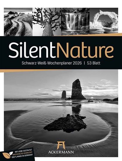 Bild von Silent Nature - Schwarz-Weiss-Wochenplaner Kalender 2026