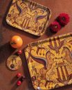 Image sur Emma J Shipley Odyssey / gold Tray 27x20 - Jamida of Sweden