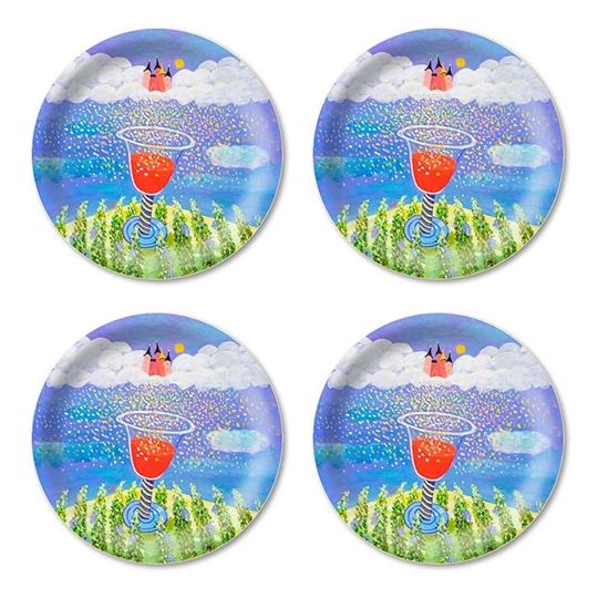 Bild von Bessie Johanson Wine glas Coaster 4 pcs Ø 11 - Jamida of Sweden