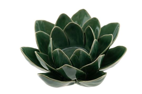 Image sur Blütenkeramik Lotus grün, gross