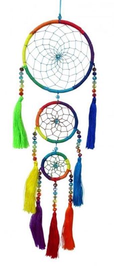 Immagine di Traumfänger Mobile Crystal mit 3 TF regenbogen 10x40cm