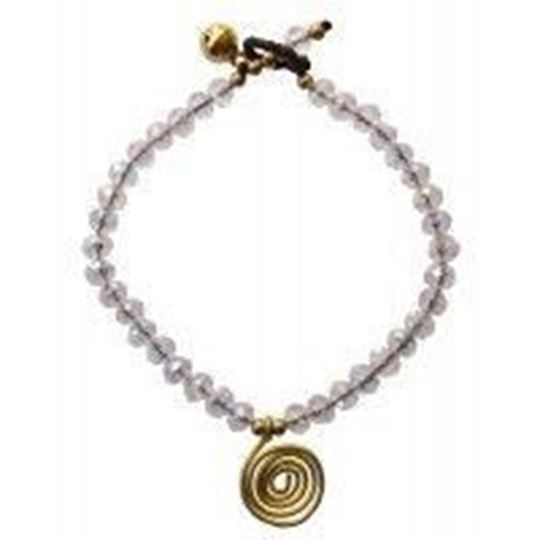 Image sur Armkettchen Spirale mit 33 Glasperlen, crystal 18cm