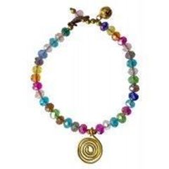 Bild von Armkettchen Spirale mit 33 Glasperlen, bunt 18cm