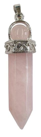 Image sur Edelstein Anhänger Rosenquarz 5cm