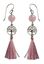 Bild von Ohrhänger Baum des Lebens 1,2cm Silber 925 mit Rosenquarz-Perle und Rosa Tassel 