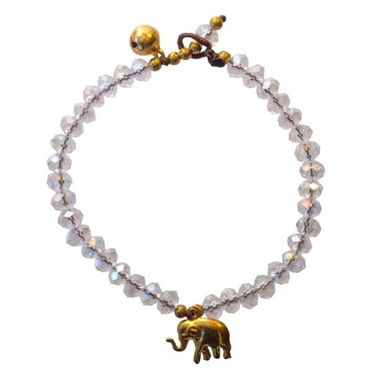Picture of Armkettchen Elefant mit 33 Glasperlen, crystal 18 cm