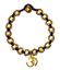 Picture of Armband Flower mit Om weiss, Messing Perlen, 20cm