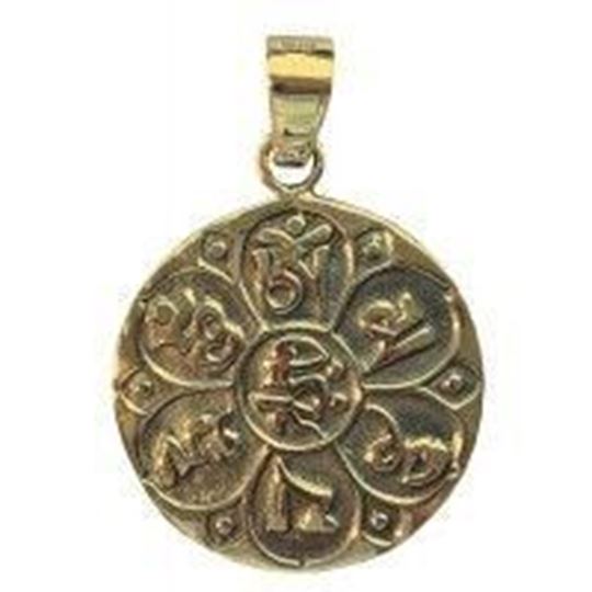 Bild von Anhänger Om Mani Padme Hum 2.5 cm, Messing