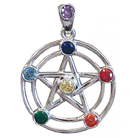 Immagine di Anhänger Pentagramm 2.7 cm, Messing versilbert