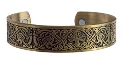 Bild von Magnet-Armband Baum des Lebens Zink-Legierung antik-goldfarben, Ø6x5cm