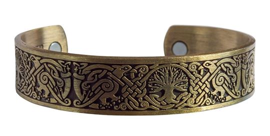 Picture of Magnet-Armband Baum des Lebens Zink-Legierung antik-goldfarben, Ø6x5cm