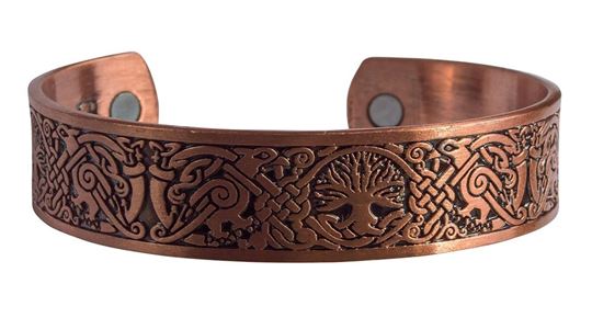 Image sur Magnet-Armband Baum des Lebens Zink-Legierung antik-kupferfarben, Ø6x5cm
