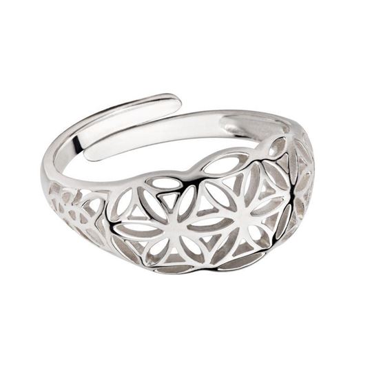 Image sur Ring RING gewölbt - BLUME DES LEBENS - Silber