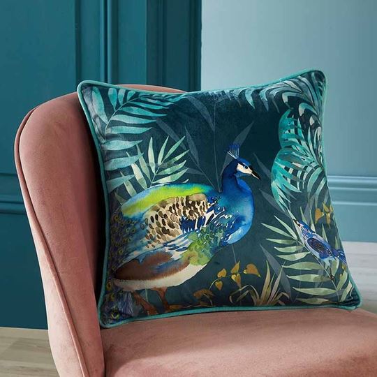 Image sur Peacock Jungle Teal 43x43cm F