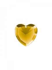 Bild von FLOW Herzkristall gold mit Lotus ohne Clip