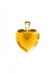 Bild von LichtWesen FLOW Herzkristall gold mit Lotus und Goldclip