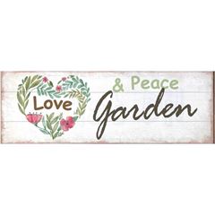 Picture of Metallschild Love & Peace Garden, 30 × 10 cm