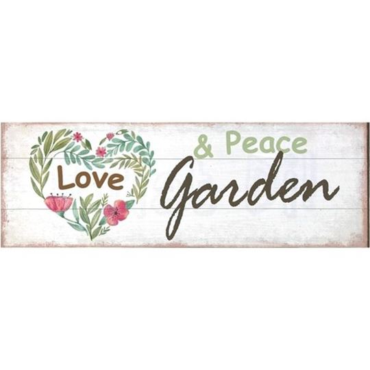 Picture of Metallschild Love & Peace Garden, 30 × 10 cm