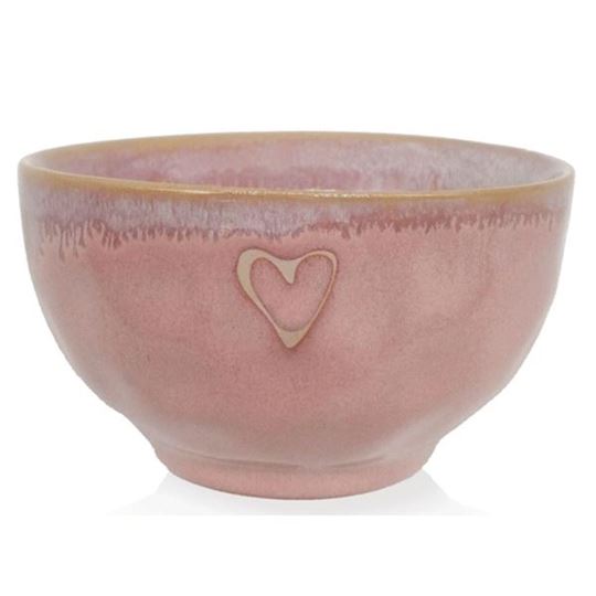 Bild von Stoneware Schale Herz rosa