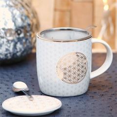 Immagine di Teetasse mit Sieb Blume des Lebens, 400 ml
