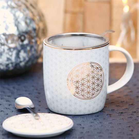 Picture of Teetasse mit Sieb Blume des Lebens, 400 ml