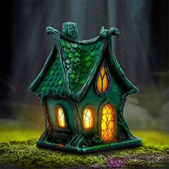 Immagine di Beleuchtetes Feenhaus Fairy Lodge, Polyresin, H ca. 17 cm