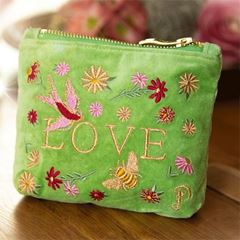 Bild von Bestickte Samttasche Love