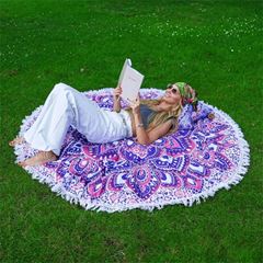Immagine di Rundes Mandala-Tuch Lotusblüte rosa lila, Ø 185 cm