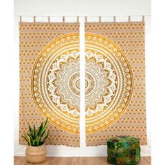 Bild von Vorhang Ocker-Braun Ombre Mandala, 2-teilig