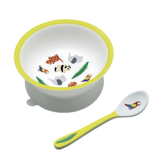 Image sur schale mit saugboden und löffel le zoo, VE-3