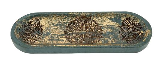 Picture of Mandala Räucherstäbchenhalter Türkis-Goldverzierung