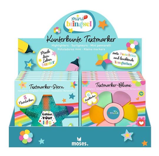 Immagine di Mini-Bringsel Textmarker Stern und Blume, VE-12