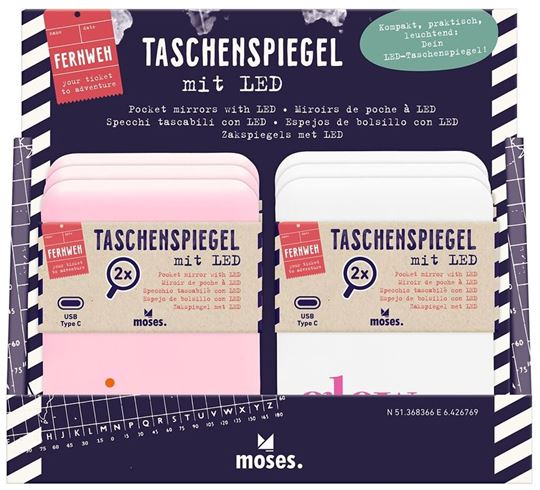 Bild von Fernweh Taschenspiegel mit LED, VE-6