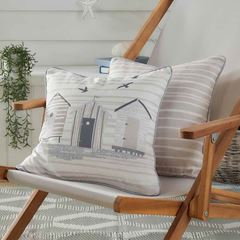 Bild von Beach Huts Outdoor Natural 43x43cm - Kissenbezug OHNE Füllung