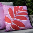 Bild von Leaf Print Outdoor Pink 43x43cm - Kissenbezug OHNE Füllung